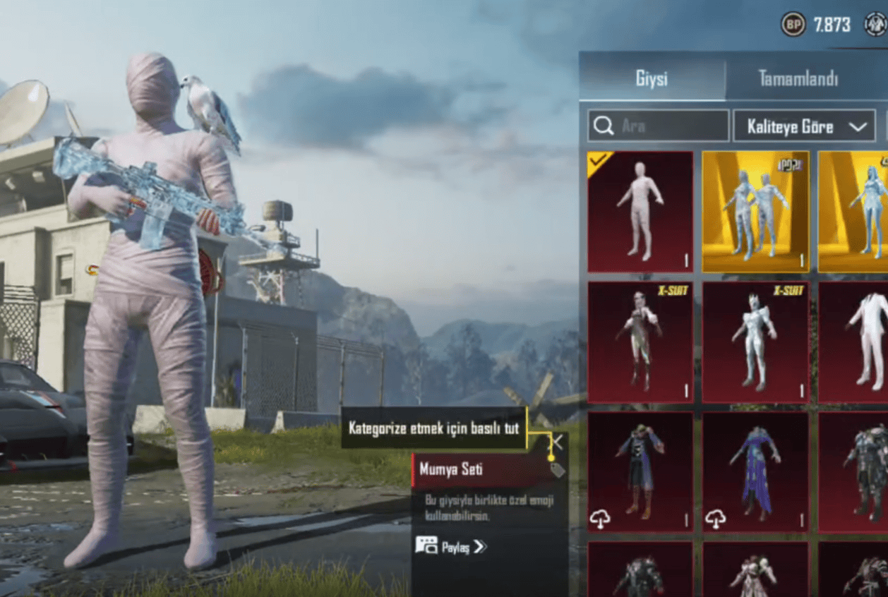 MAVİ MUMYA BEYAZ MUMYA 2 X-SUİT 43 DESTANSI PUBG MOBİLE HESABI